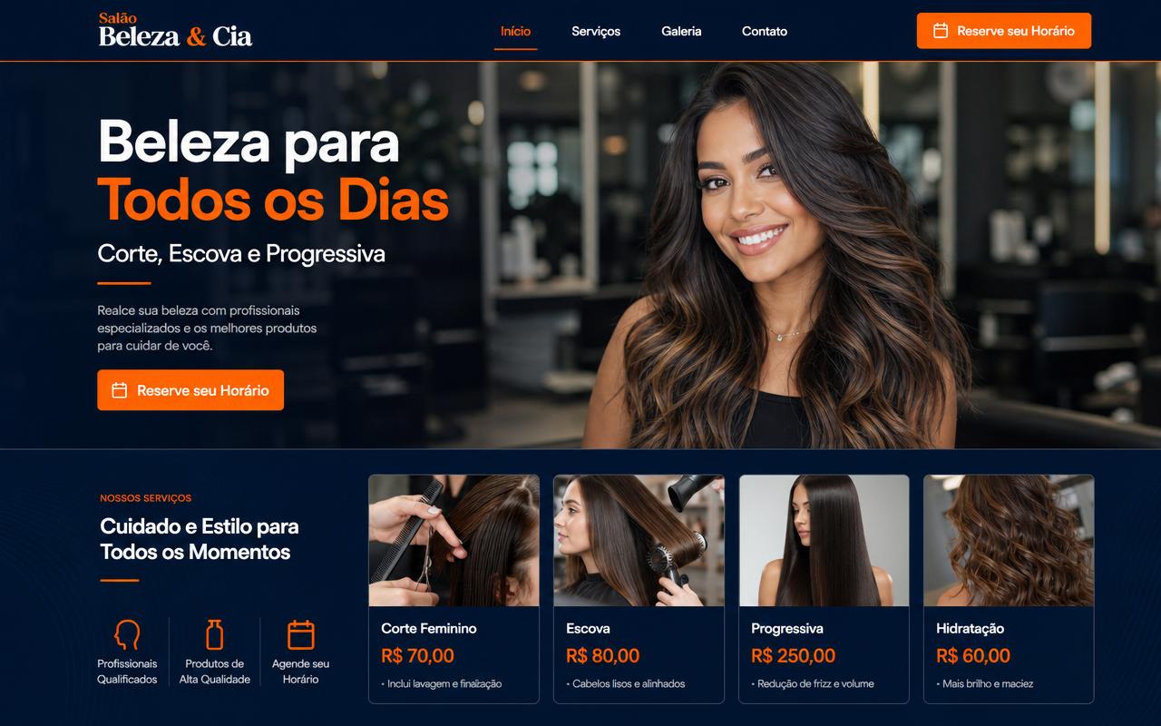 Projeto Salão Beleza & Cia — Cabeleireiro e Barbearia